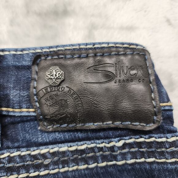 Silver Jeans Womens W36/L31 Blue Dark Wash Suki Jegging Low Rise Straight Leg - Picture 5 of 14